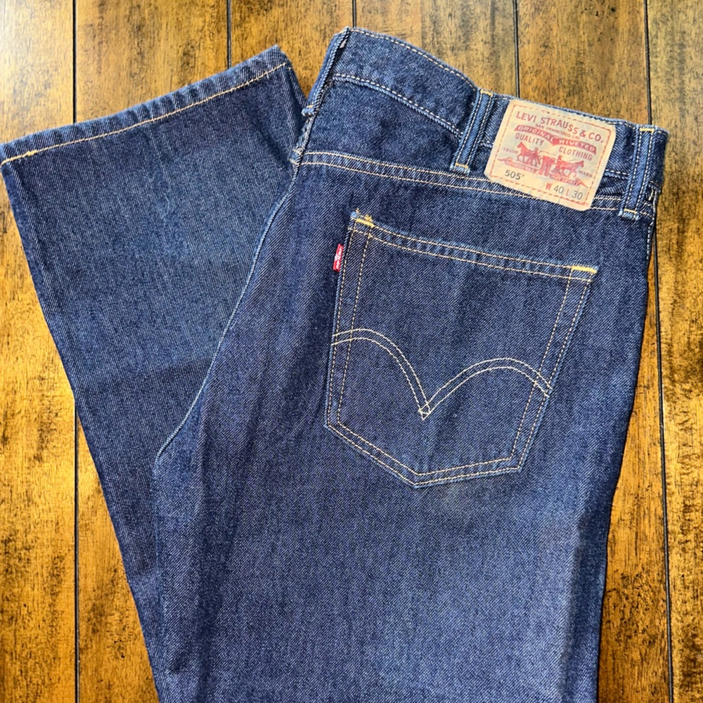 Levi's Men's 505 Straight Fit Blue Jeans